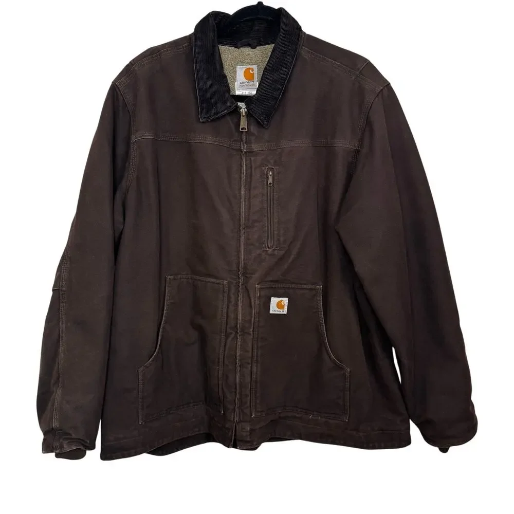 CARHARTT WC061 Women’s XL Brown Sherpa Lined Sandstone Ridge Coat Detroit Jacket - Picture 1 of 16